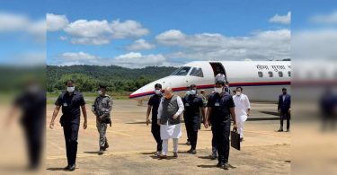 Amit Shah reached Shillong on a two-day visit to the Northeast