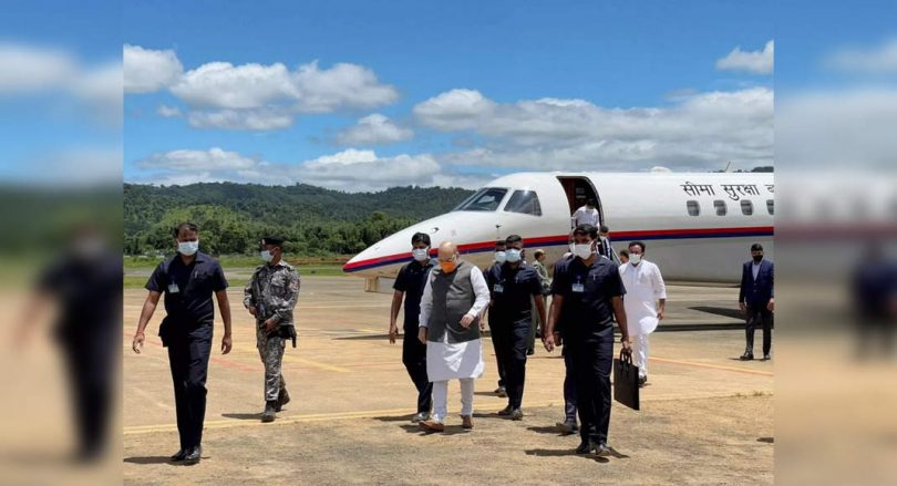 Amit Shah reached Shillong on a two-day visit to the Northeast