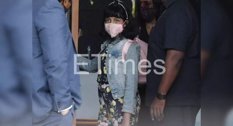 Aaradhya looks adorable in a flower jumpsuit