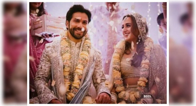 Varun at his low marriage with Natasha