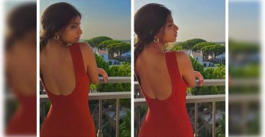 Suhana stuns in an exciting red dress
