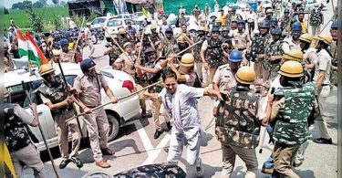 Police Lathicharge protested farmers in Haryana