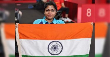 Villagers celebrate silver paralympic historic bhavina with 'garba'