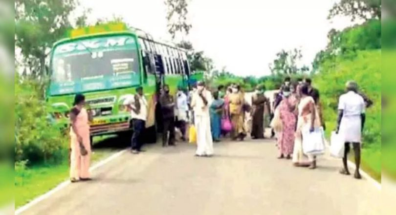 Tamil Nadu Buses Stop At Karnataka Examination Post