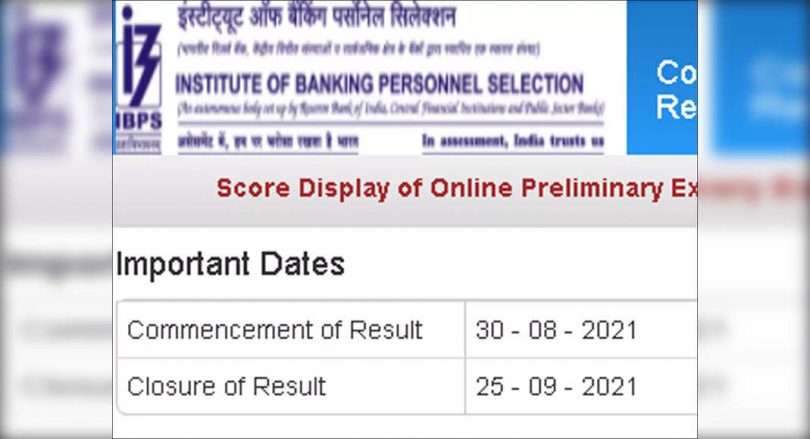 IBPS RRB PO Prelims Scorecard 2021 was released at IBPS.IN; Download here
