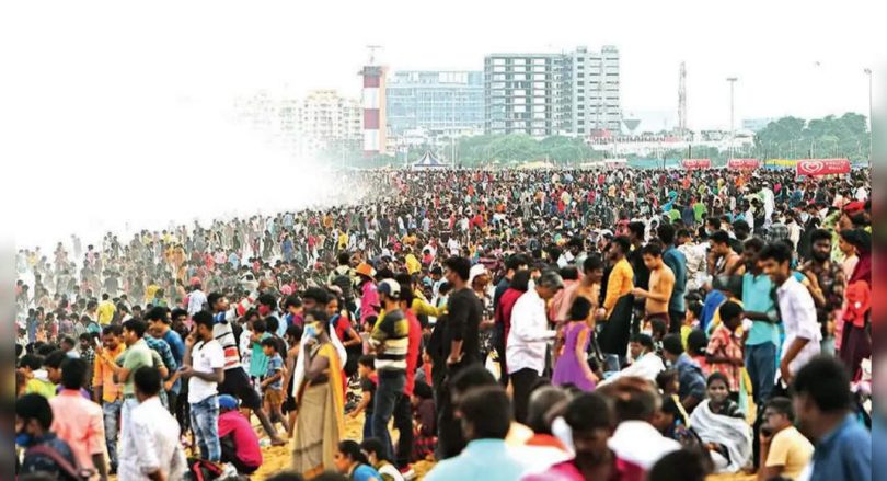Crowd Surge Hits Chennai Beaches, Parks