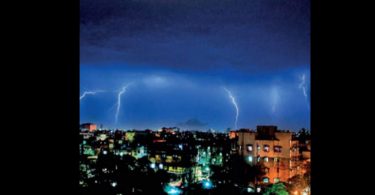 Lightning late at night attacking the jolt bags of the colony after a dry day