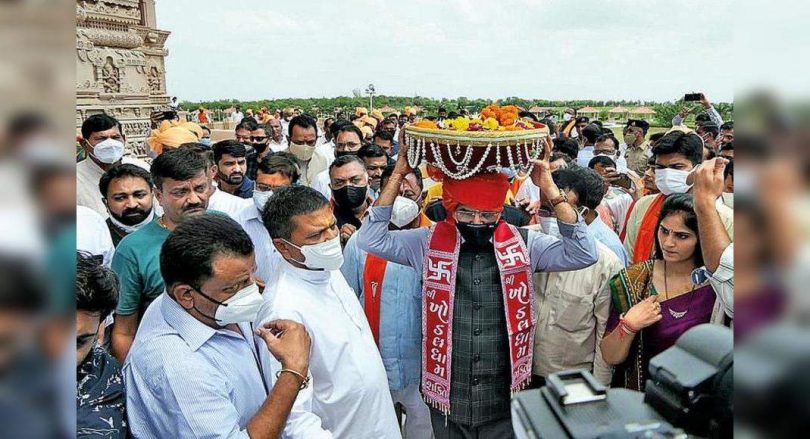 Mandaviya reaches Patidars during Rajkot Yatra