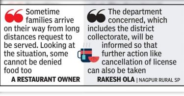 The menu rules as restaurants outside the city operate beyond 4pm