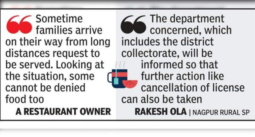 The menu rules as restaurants outside the city operate beyond 4pm