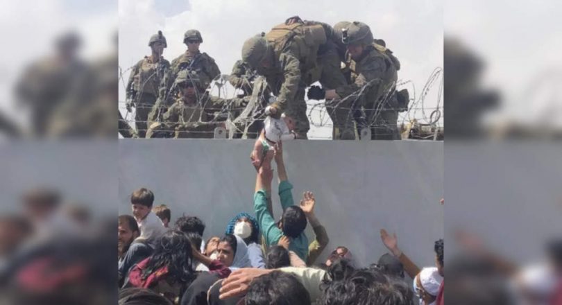 Viral footage of babies raised US marine in Kabul