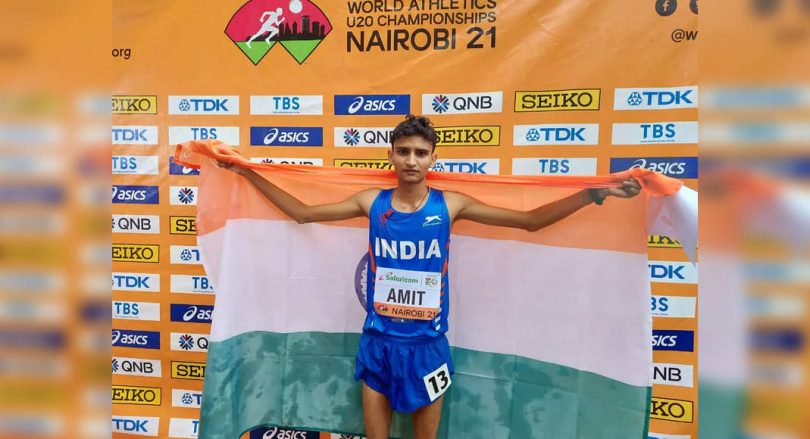 Amit Khatri India won silver in a 10km race to walk in the world of athletics U-20 met