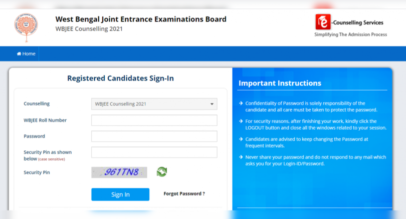 Wbjee 2021 round the results of 1 seats are declared in wbjeeb.nic.in, this is the direct link