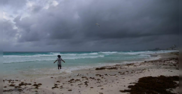 Grace storm makes landing near the Tulum Mexican temple