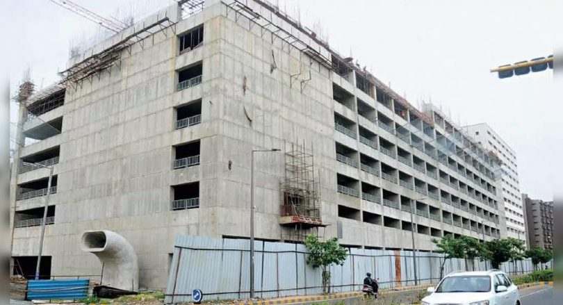 The biggest multilevel parking in Ahmedabad is close to the completion