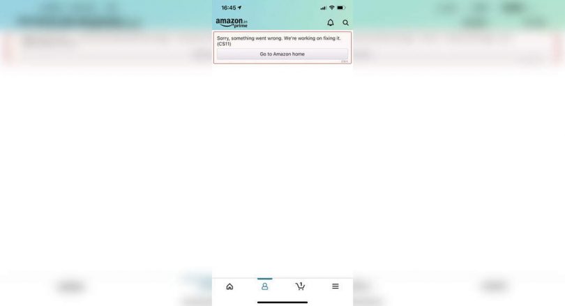 The Indian Amazon application shows this error for some iPhone users