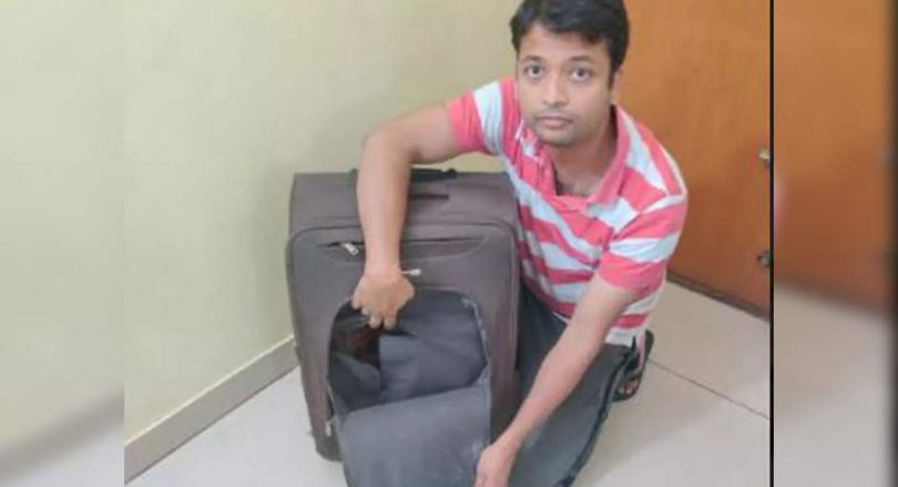 Fier find torn trolley bag, stolen items