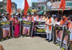 IRATE Shiv Sainiks protested in Yavatmal against the Offensive Statement of the Union Minister of Rane