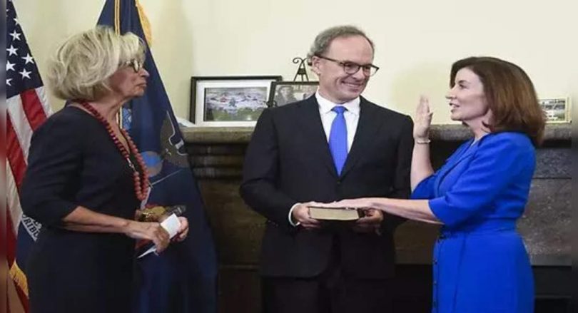 Kathy Hochul, New York's first female governor, oath to end the 'disorder'