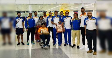 12 members of the Indian contingent, including Devendra Jhjharia, departed for the match