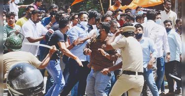 Aaditya's Yuva Sena spilled her face in a clash