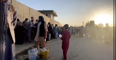 The area around Kabul Airport is 'very crowded'