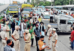 Action Police Haryana about Farmers: Block 2-HR Road in PB