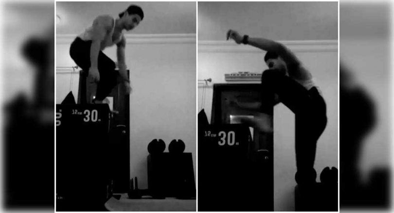 Pics: Ishaan does a series of plyometry