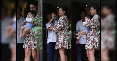 Kareena planted a sweet kiss on Jeh's son's head