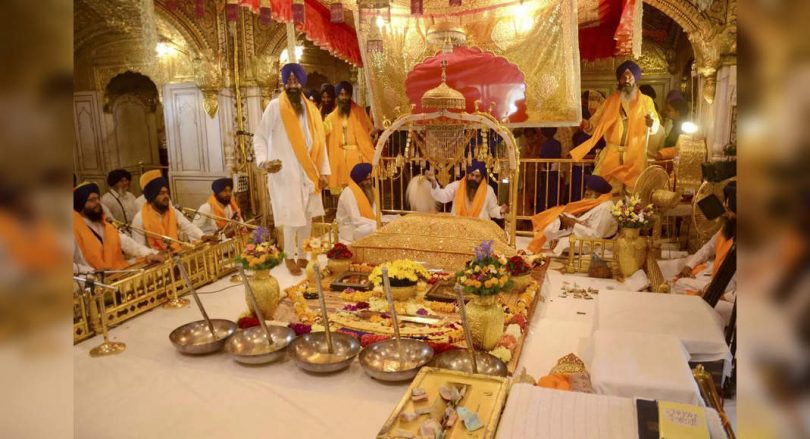 The Pak Gurdwara Committee marks the first installation of the Granth Sahib teacher