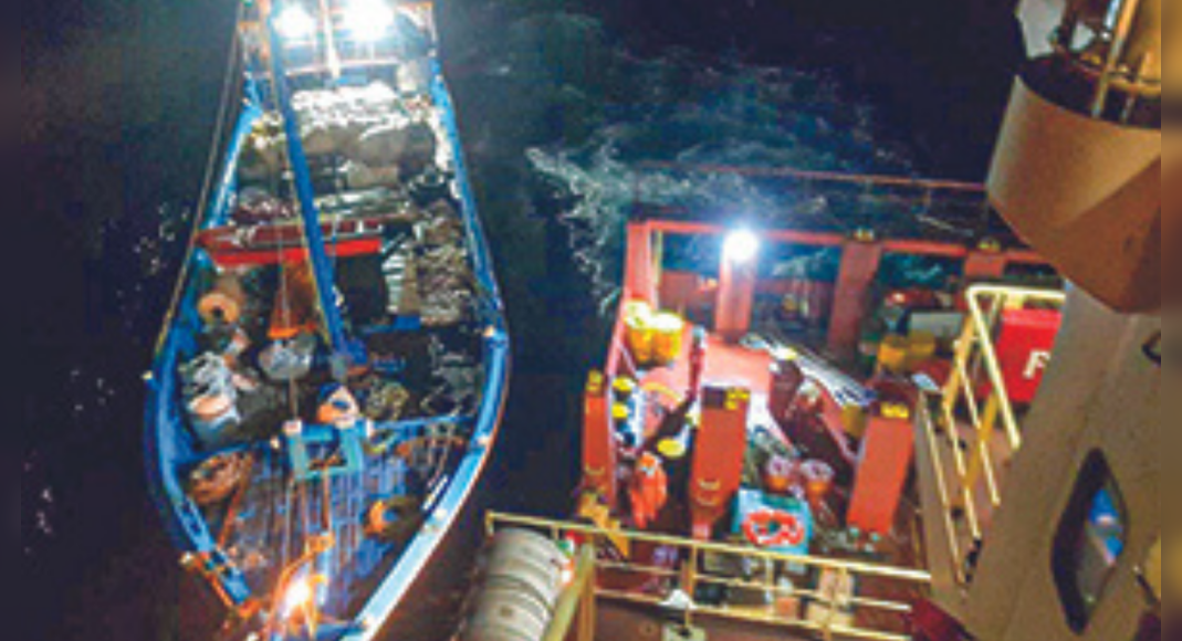 Nine saved from the 315km sink ship from Tuticorin